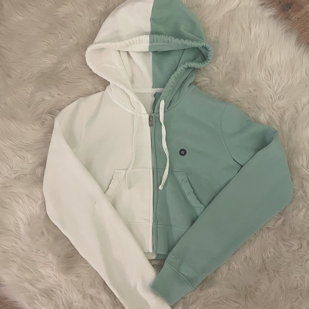 Girls Hollister cropped spliced hoodie